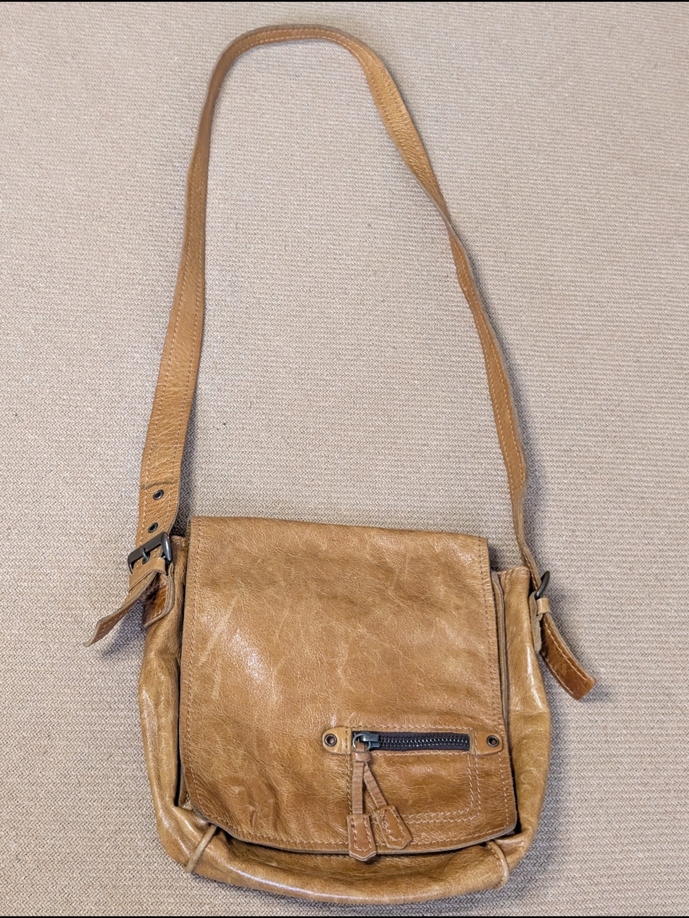 Francesco Biasia Light Brown Leather Purse Shoulderbag
